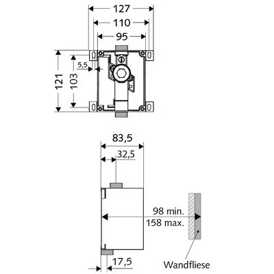 Schell Compact II falba építhető vizelde öblítőszelep 011930099