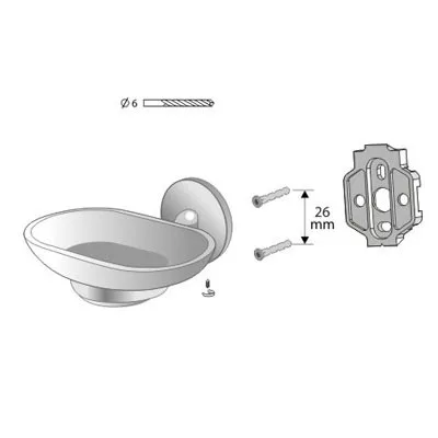 Bisk CHROMA króm szappantartó üveg betéttel (01428CH)
