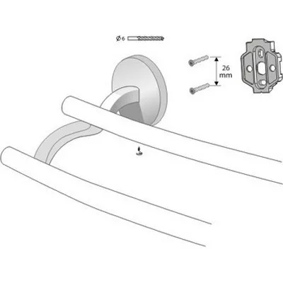 Bisk CHROMA 610 mm íves dupla törölközőtartó króm (01433)