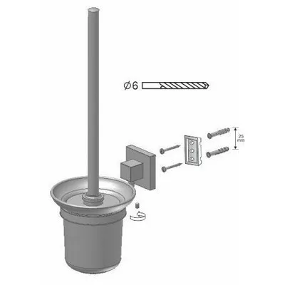 Bisk Arktic króm WC kefe üvegtartóval (01475)