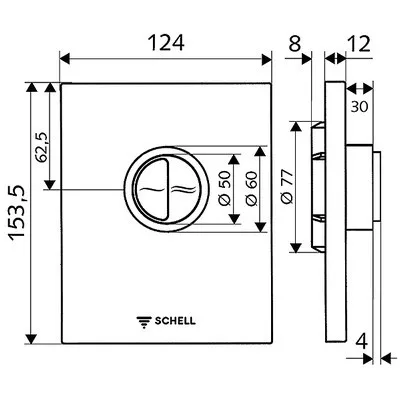 Schell Edition WC ECO 100 nyomólap króm 028250699