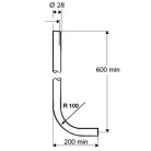 Schell WC öblítőcső 600x200 mm króm 031000699