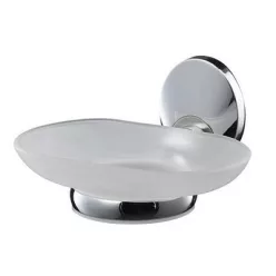 Bisk Emotion króm szappantartó üveg betéttel (03113)