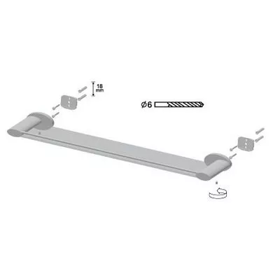Bisk SIDE Brushed nikkel üveg egyenes piperepolc (03114)