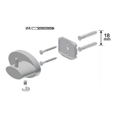 Bisk SIDE Brushed nikkel egyes fogas (03115)