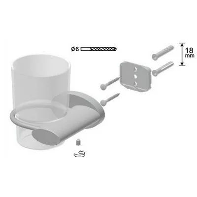 Bisk SIDE Brushed nikkel üvegpohár tartóval (03118)