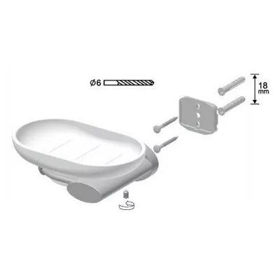 Bisk SIDE Brushed nikkel szappantartó üveg betéttel (03121)