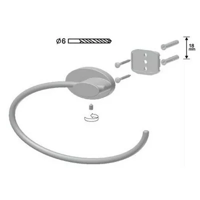 Bisk SIDE Brushed nikkel törölközőtartó gyűrű (03126)