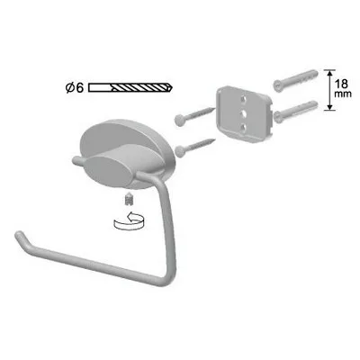 Bisk SIDE Brushed nikkel fedél nélküli WC papír tartó (03127)