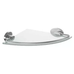 Bisk SIDE Brushed üvegbetétes nikkel sarokpolc (03130)