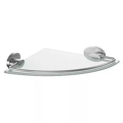 Bisk SIDE Brushed üvegbetétes nikkel sarokpolc (03130)