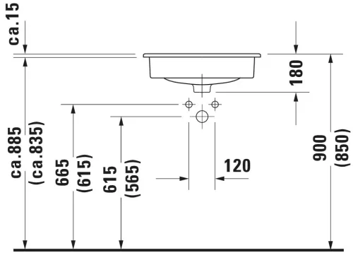 Duravit D-CODE beépíthető mosdó 54x43 cm fehér (0337540000)