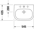 Duravit D-CODE beépíthető mosdó 54x43 cm fehér (0337540000)