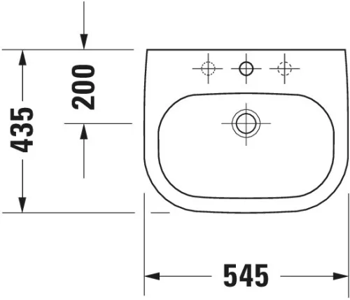 Duravit D-CODE beépíthető mosdó 54x43 cm fehér (0337540000)