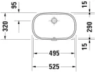 Duravit D-CODE alulról beépíthető mosdó 49x29 cm fehér (0338490000)