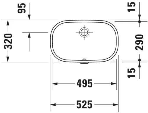 Duravit D-CODE alulról beépíthető mosdó 49x29 cm fehér (0338490000)