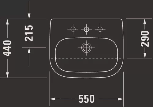 Duravit D-Code Félig beépíthető mosdó fehér Magasfényű 550 mm (0339550000)