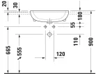 Duravit D-Code Félig beépíthető mosdó fehér Magasfényű 550 mm (0339550000)