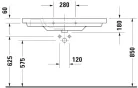 Duravit D-CODE alulról beépíthető mosdó 100x48 cm fehér 03421000002