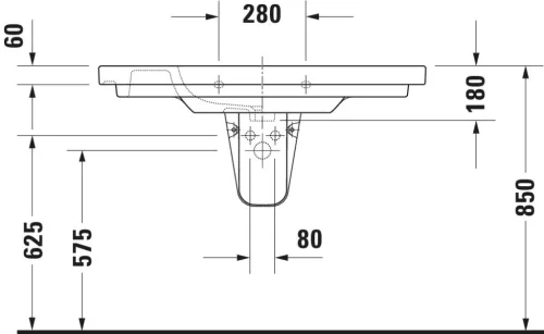 Duravit D-CODE alulról beépíthető mosdó 100x48 cm fehér 03421000002