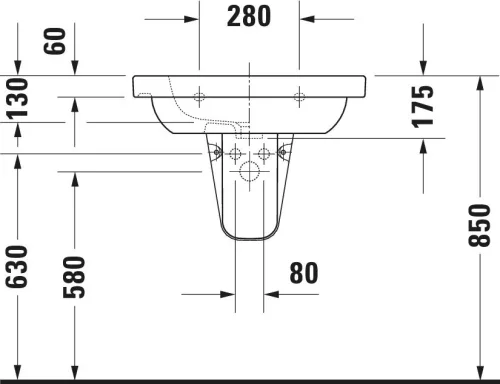 Duravit D-Code Mosdó fehér Magasfényű 650 mm (03426500002)