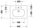 Duravit D-Code Mosdó fehér Magasfényű 650 mm (03426500002)