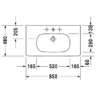 Duravit D-CODE alulról beépíthető mosdó 85x48 cm fehér (03428500002)