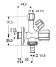 Schell sarokszelep kombinált COMFORT tömlővéggel 035510699