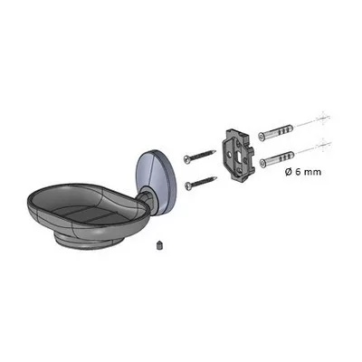 Bisk PASSION fali szappantartó mattüveggel króm arany (03559)