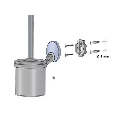 Bisk PASSION króm arany fali WC kefe mattüveg betéttel (03570)