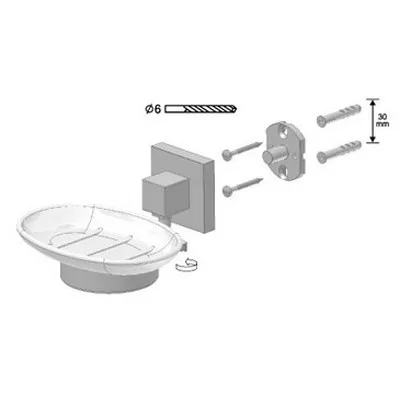 Bisk Seduction króm szappantartó üveg betéttel (03580)