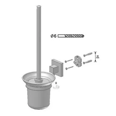 Bisk Seduction króm fali WC kefe üvegtartóval (03583)