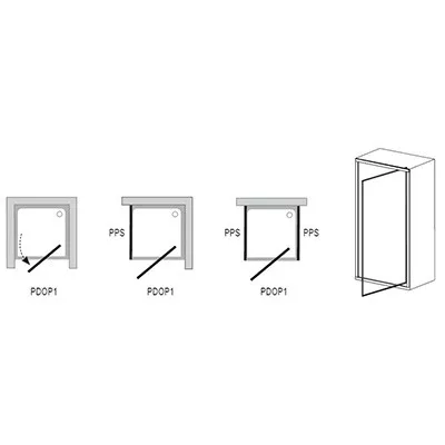 Ravak Pivot PDOP1-90 zuhanyajtó Fehér / Króm+transparent