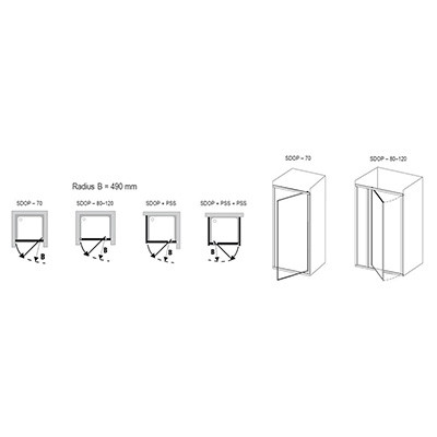 Ravak SUPERNOVA SDOP-70 zuhanyajtó  fehér profil transparent üveg (03V10100Z1)