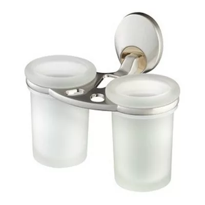 Bisk PASSION dupla mattüveg pohár króm arany tartóval (04381)