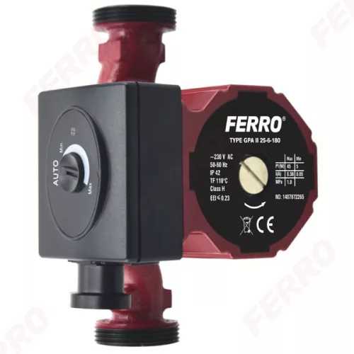 Ferro gpa ii 25-60 180 fűtési és szolár keringetőszivattyú (0602W)