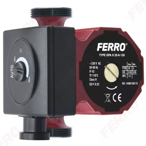 Ferro gpa ii 25-60 130 fűtési és szolár keringetőszivattyú (0604W)