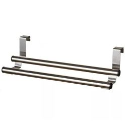 Bisk ajtóra akasztható króm dupla törölközőtartó 06361
