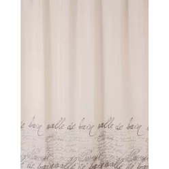   Bisk Nicesea 06879 Stamp Beige 180x200 textil zuhanyfüggöny karikával (06879)