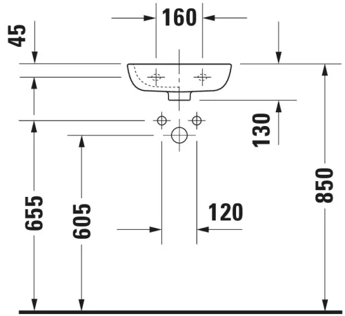 Duravit D-Code Kézmosó fehér Magasfényű 360 mm (07053600082)