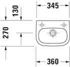 Duravit D-Code Kézmosó fehér Magasfényű 360 mm (07053600092)