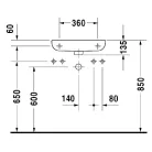 Duravit D-CODE kézmosó 50x22 cm csaplyuk nélkül fehér (07065000002)