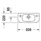 Duravit D-CODE kézmosó 50x22 cm bal oldali csaplyukkal fehér (07065000092)
