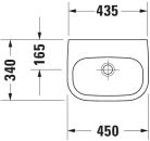 Duravit D-Code Kézmosó Med fehér Magasfényű 450 mm (07074500002)