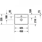 Duravit D-Neo kézmosó csaplyuk középen alul mázas 45x33