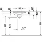 Duravit D-Neo kézmosó csaplyuk középen alul mázas 45x33 0738450041