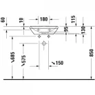 Duravit D-Neo kézmosó csaplyuk középen alul mázas 45x33 0738450041