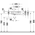 Duravit D-Neo kézmosó csaplyuk jobbra alul mázas 40x22 0739400041