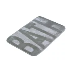   Bisk BASIC 07899 BATH feliratos fürdőszobai szőnyeg, szürke new (07899)