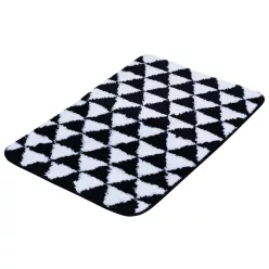  Bisk Nicesea 07925 Plain kádkilépő, fürdőszobai szőnyeg 45X70 cm, fekete-fehér  (07925)